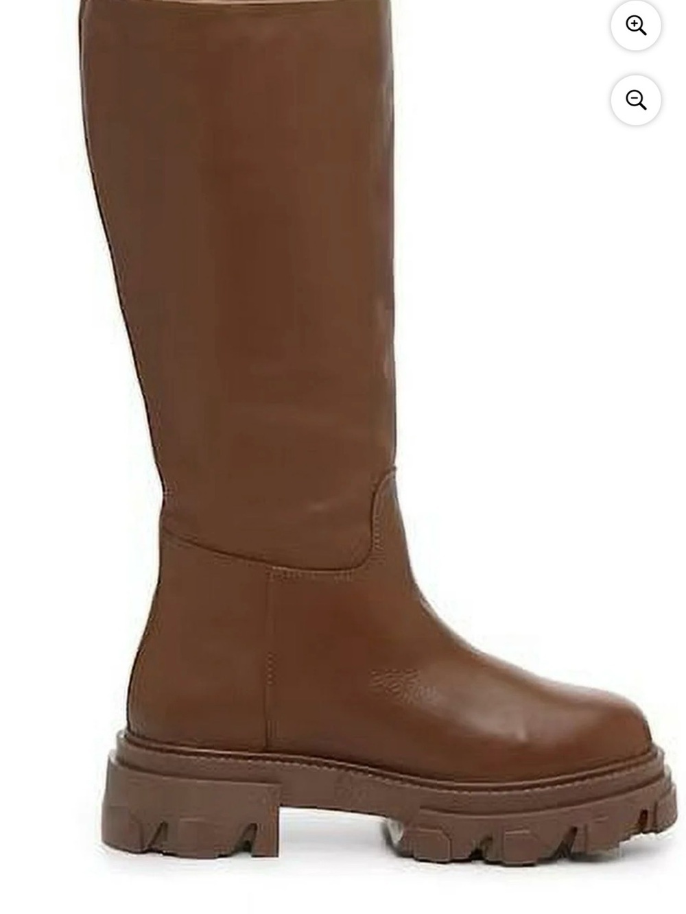 Steve Madden Priority Cognac Leather Lug Sole Pull-On Boots Women’s 9.5